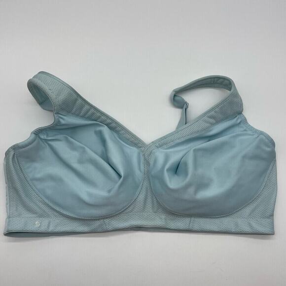 Glamorise Light Blue Wire Free Sports Bra - Picture 1 of 9